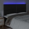 Čelo postele s LED 180x5x118/128 cm umělá kůže [3122386] (Barva Černá)