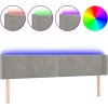 Čelo postele s LED 183 x 16 x 78/88 cm samet [3123156] (Barva Světle šedá)