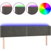 Čelo postele s LED 183 x 16 x 78/88 cm samet [3123156] (Barva Světle šedá)