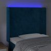 Čelo postele s LED 93 x 16 x 118/128 cm samet [3123948] (Barva Tmavě moddrá)