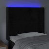Čelo postele s LED 93 x 16 x 118/128 cm samet [3123948] (Barva Tmavě moddrá)