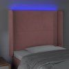 Čelo postele s LED 93 x 16 x 118/128 cm samet [3123948] (Barva Tmavě moddrá)