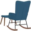 Houpací křeslo se stoličkou samet [327764] (Barva Modrá)