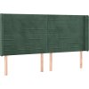 Čelo postele typu ušák 183x16x118/128 cm samet [3119783] (Barva Tmavě zelená)