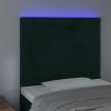 Čelo postele s LED 90x5x118/128 cm samet [3122602] (Barva Černá)