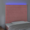 Čelo postele s LED 90x5x118/128 cm samet [3122602] (Barva Černá)