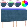 Čelo postele s LED 180x5x118/128 cm samet [3122628] (Barva Tmavě moddrá)
