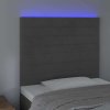 Čelo postele s LED 100x5x118/128 cm samet [3122607] (Barva Tmavě šedá)