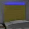 Čelo postele s LED 90x5x118/128 cm textil [3122549] (Barva Tmavě hnědá)