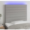 Čelo postele s LED 90x5x118/128 cm textil [3122549] (Barva Tmavě hnědá)