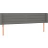 Čelo postele s LED 183 x 16 x 78/88 cm textil [3123391] (Barva Tmavě šedá)