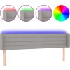 Čelo postele s LED 183 x 16 x 78/88 cm textil [3123391] (Barva Tmavě šedá)