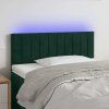 Čelo postele s LED 90x5x78/88 cm samet [3121889] (Barva Tmavě zelená)