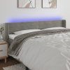 Čelo postele s LED 163 x 16 x 78/88 cm samet [3123430] (Barva Světle šedá)