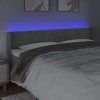 Čelo postele s LED 163 x 16 x 78/88 cm samet [3123430] (Barva Světle šedá)