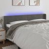 Čelo postele s LED 163 x 16 x 78/88 cm samet [3123430] (Barva Světle šedá)