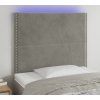 Čelo postele s LED 80x5x118/128 cm samet [3122314] (Barva Světle šedá)