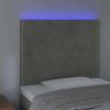 Čelo postele s LED 80x5x118/128 cm samet [3122314] (Barva Světle šedá)