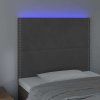 Čelo postele s LED 80x5x118/128 cm samet [3122314] (Barva Světle šedá)