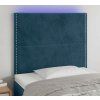 Čelo postele s LED 80x5x118/128 cm samet [3122314] (Barva Světle šedá)