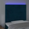 Čelo postele s LED 80x5x118/128 cm samet [3122594] (Barva Světle šedá)