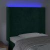 Čelo postele s LED 83 x 16 x 118/128 cm samet [3123938] (Barva Světle šedá)