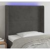 Čelo postele s LED 83 x 16 x 118/128 cm samet [3123938] (Barva Světle šedá)