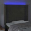Čelo postele s LED 83 x 16 x 118/128 cm samet [3123938] (Barva Světle šedá)