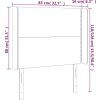 Čelo postele s LED 83 x 16 x 118/128 cm samet [3123938] (Barva Světle šedá)
