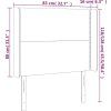 Čelo postele s LED 83 x 16 x 118/128 cm samet [3123938] (Barva Světle šedá)