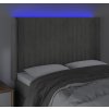 Čelo postele s LED 147 x 16 x 118/128 cm samet [3124334] (Barva Světle šedá)