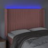 Čelo postele s LED 147 x 16 x 118/128 cm samet [3124334] (Barva Světle šedá)