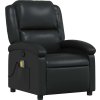 Masážní polohovací křeslo umělá kůže [371782] (Barva Černá)
