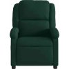 Masážní polohovací křeslo samet [371810] (Barva Tmavě zelená)