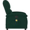 Masážní polohovací křeslo samet [371810] (Barva Tmavě zelená)