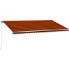 Ručně zatahovací markýza 600 x 300 cm [3051227] (Barva oranžová a hnědá)