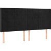 Čelo postele typu ušák 163x16x118/128 cm samet [3119636] (Barva Černá)