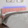 Čelo postele s LED 160x5x78/88 cm samet [3121671] (Barva Růžová)