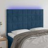 Čelo postele s LED 144x5x118/128 cm samet [3122473] (Barva Tmavě šedá)