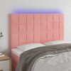 Čelo postele s LED 144x5x118/128 cm samet [3122473] (Barva Tmavě šedá)