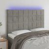 Čelo postele s LED 144x5x118/128 cm samet [3122473] (Barva Tmavě šedá)
