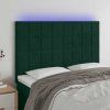 Čelo postele s LED 144x5x118/128 cm samet [3122473] (Barva Tmavě šedá)