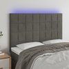 Čelo postele s LED 144x5x118/128 cm samet [3122473] (Barva Tmavě šedá)
