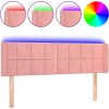 Čelo postele s LED 147 x 16 x 78/88 cm samet [3123289] (Barva Růžová)