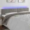 Čelo postele s LED 160x5x78/88 cm samet [3121526] (Barva Světle šedá)