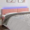 Čelo postele s LED 160x5x78/88 cm samet [3121526] (Barva Světle šedá)