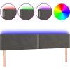 Čelo postele s LED 160x5x78/88 cm samet [3121526] (Barva Světle šedá)
