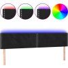 Čelo postele s LED 160x5x78/88 cm samet [3121526] (Barva Světle šedá)