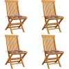 Zahradní židle s mi poduškami 4 ks masivní teak [3062570] (Barva Krémová)