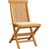 Zahradní židle s mi poduškami 4 ks masivní teak [3062570] (Barva Krémová)